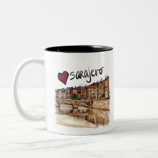 Tasse 2 Couleurs J'aime Sarajevo
