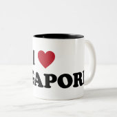 Tasse 2 Couleurs J'aime Singapour (Devant droit)