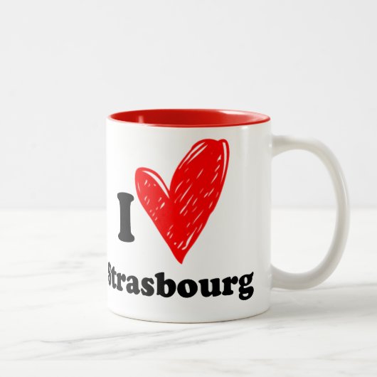 Tasse 2 Couleurs J'aime Strasbourg (Droit)