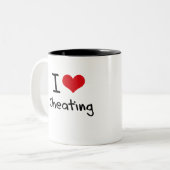 Tasse 2 Couleurs J'aime tricher (Devant gauche)