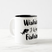 Tasse 2 Couleurs J'aimerais pêcher une citation drôle (Devant gauche)