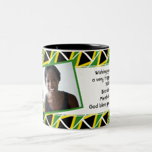 Tasse 2 Couleurs JAMAICA FLAG Modèle photo Ajouter votre texte