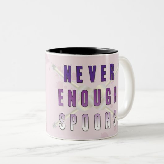Tasse 2 Couleurs Jamais Assez De Cuillères (Devant droit)
