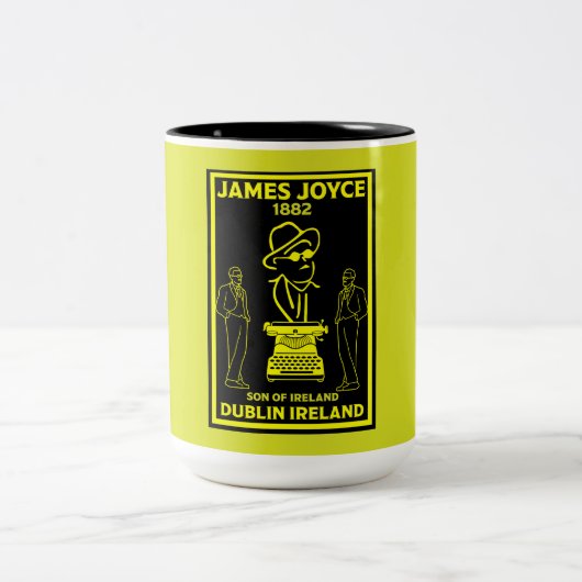 Tasse 2 Couleurs James Joyce Dublin Irlande (Centre)