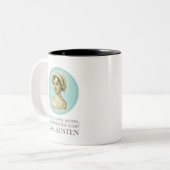 Tasse 2 Couleurs Jane Austen Portrait et citation sur la lecture (Devant gauche)