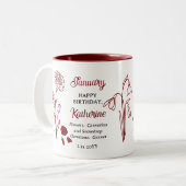 Tasse 2 Couleurs Janvier Carnation Snowdrop Anniversaire Gardien (Devant gauche)