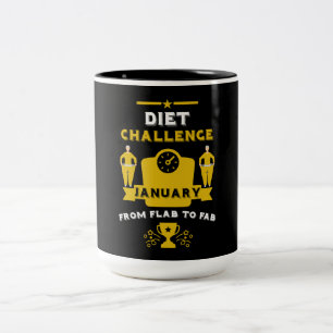 Tasse 2 Couleurs Janvier Perte de poids Félicitations