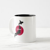 Tasse 2 Couleurs Japon - Carte Silhouette et drapeau (Devant gauche)