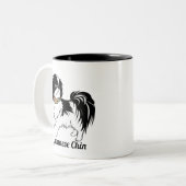 Tasse 2 Couleurs Japonais Chin votre texte (Devant gauche)