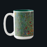 Tasse 2 Couleurs Jardin agricole avec tournesol par Gustav Klimt<br><div class="desc">Découvrez la beauté de l'oeuvre emblématique de Gustav Klimt avec notre jardin de ferme avec tasse de tournesol. Cette tasse présente une étonnante copie du chef-d'oeuvre de Klimt, avec des tournesols vibrants posés sur un écrin de jardin luxuriant. Parfait pour déguster vos boissons chaudes préférées tout en admirant les détails...</div>