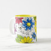 Tasse 2 Couleurs Jardin aux fleurs blanches (Devant gauche)
