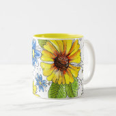 Tasse 2 Couleurs Jardin aux fleurs blanches (Devant droit)