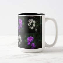 Jardin de fleurs violettes et blanches