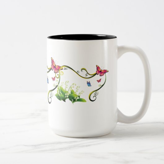 Tasse 2 Couleurs Jardin des papillons (Droit)