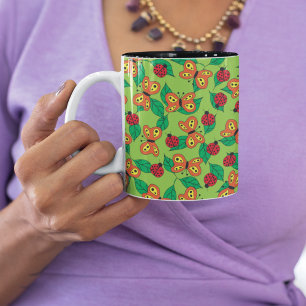 Tasse 2 Couleurs Jardin fantaisiste de papillons et coccinelles