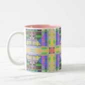 Tasse 2 Couleurs Jaune bleu violet géométrique (Gauche)