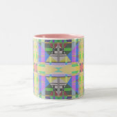 Tasse 2 Couleurs Jaune bleu violet géométrique (Centre)