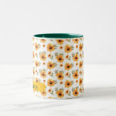 Tasse 2 Couleurs Jaune Fleur de Soleil Vert Vacances Cadeau (Centre)