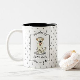Tasse 2 Couleurs Jaune pourri du labo Labrador Retriever Drôle