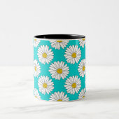 Tasse 2 Couleurs Jaune Turquoise Blanc Motif (Centre)