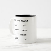 Tasse 2 Couleurs Java contre C++ contre le python contre le langage (Devant gauche)