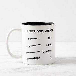 Tasse 2 Couleurs Java contre C++ contre le python contre le langage