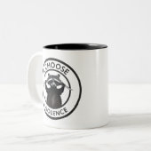 Tasse 2 Couleurs Je choisis Violence Funny Raccoon (Devant gauche)