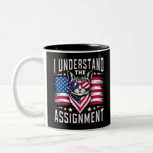 Tasse 2 Couleurs Je comprends la mission Chat Dame sans chat (Gauche)