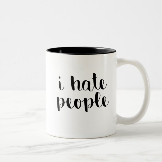 Tasse 2 Couleurs Je déteste des personnes (Droit)