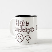 Tasse 2 Couleurs Je déteste lundi (Devant gauche)