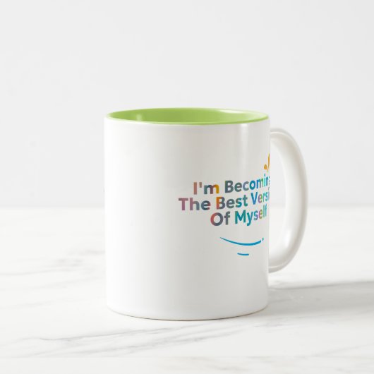 Tasse 2 Couleurs Je deviens la meilleure version de moi (Devant droit)
