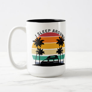 Tasse 2 Couleurs Je dors autour de Van Life Pun Vinatge Voyage couc