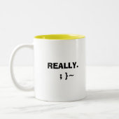 Tasse 2 Couleurs Je fais pipi en cela…, VRAIMENT.   ; } ~ (Gauche)