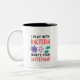 Tasse 2 Couleurs Je joue avec Bacteria - microbiologiste amusant