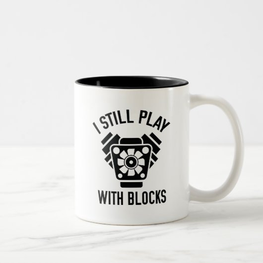 Tasse 2 Couleurs Je joue encore avec des blocs (Droit)