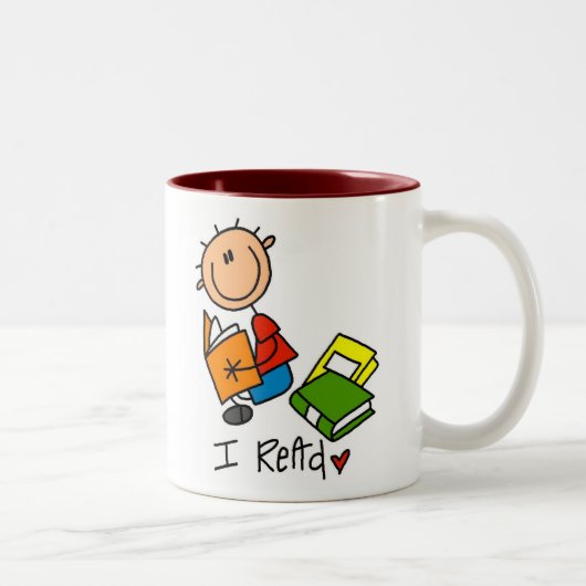 Tasse 2 Couleurs Je lis (Droit)
