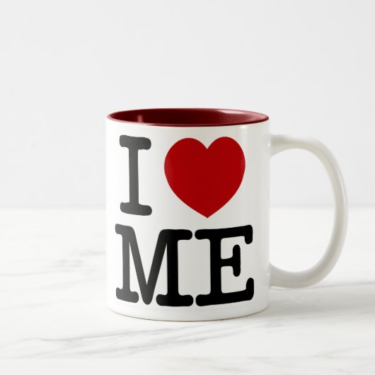 Tasse 2 Couleurs Je m'aime coeur je dignité de confiance (Droit)