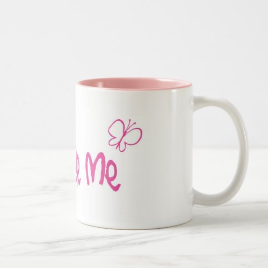 Tasse 2 Couleurs Je m'aime papillon (Droit)