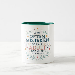 Tasse 2 Couleurs Je me trompe souvent pour un adulte à cause de mon