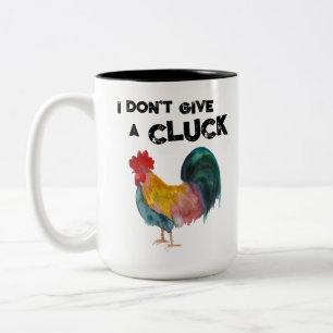 Tasse 2 Couleurs Je m'en fiche un peu Coq de la ferme drôle