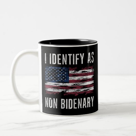 Tasse 2 Couleurs Je M'Identifie Comme Un Drapeau Américain Patriot (Gauche)