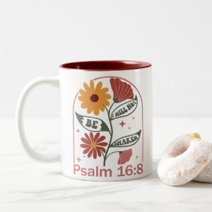 Tasse 2 Couleurs Je ne serai pas secoué Bible Verse Fleur sauvage