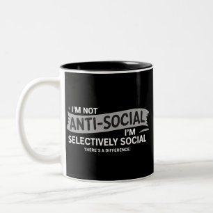 Tasse 2 Couleurs Je ne suis pas asocial, je suis sélectivement soci