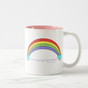 Tasse 2 Couleurs Je ne suis pas gai, j'aime juste des arcs-en-ciel