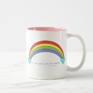 Tasse 2 Couleurs Je ne suis pas gai, j'aime juste des arcs-en-ciel