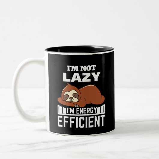 Tasse 2 Couleurs Je ne suis pas paresseux, je suis économe en énerg (Gauche)
