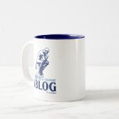 Tasse 2 Couleurs Je pense, par conséquent je blog (Devant gauche)