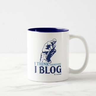Tasse 2 Couleurs Je pense, par conséquent je blog