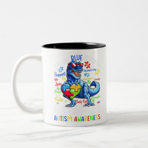 Tasse 2 Couleurs Je Porte Du Bleu Pour Ma Sensibilisation sur l'aut