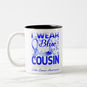 Tasse 2 Couleurs Je Porte Du Bleu Pour Mon Cousin Colon Cancer Sens